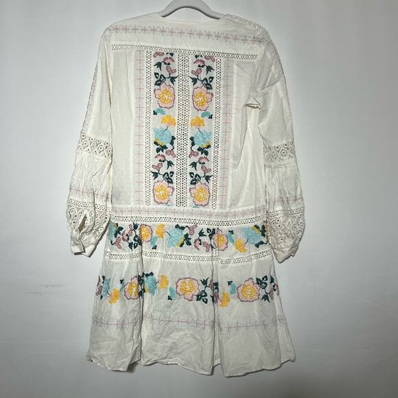 Tory Burch Rent the Runway White Embroidered Boho Dress Cotton Size XS $498 MSRP - Picture 4 of 14